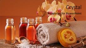  Presentation with oils - PPT layouts featuring herbal product - spa still life with essential background and a red colored foreground