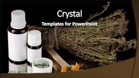  Presentation with homeopathy - Audience pleasing PPT theme consisting of herbal remedies - bottles of medicines and herbs backdrop and a  colored foreground