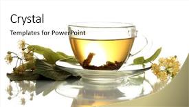  Presentation with cup of lemon tea - Audience pleasing PPT layouts consisting of herbal remedies - cup of linden tea backdrop and a  colored foreground