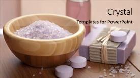  Presentation with herbal - Beautiful PPT theme featuring herbal salt and soap spa and body care background backdrop and a lemonade colored foreground