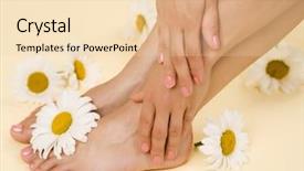  Presentation with black children babies hands feet - Presentation design with herbal spa feet and hands background and a  colored foreground