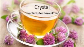  Presentation with herbal - Presentation theme consisting of herbal tea and clover flowers background and a lemonade colored foreground