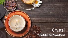  Presentation with tea coffee - Presentation enhanced with herbal-tea-and-espresso-coffee background and a tawny brown colored foreground
