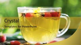  Presentation with hip - Presentation theme enhanced with herbal tea and rose background and a gold colored foreground