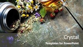 Presentation with organic tea - PPT theme enhanced with herbal-tea-and-wild-organic background and a gray colored foreground