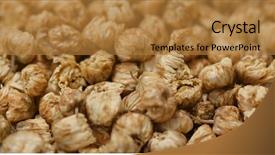  Presentation with herbal medicine healing herbs mortar - Presentation theme having herbal tea dry chrysanthemum background and a gold colored foreground