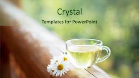  Presentation with herbal medicine healing herbs mortar - Presentation theme consisting of herbal tea on the railing background and a mint green colored foreground