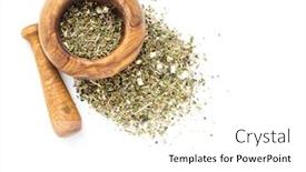  Presentation with herb - Presentation enhanced with herbal-tea-or-dry-herb background and a white colored foreground