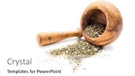  Presentation with herb - PPT theme with herbal-tea-or-dry-herb background and a white colored foreground