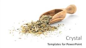  Presentation with herb - Beautiful PPT theme featuring herbal-tea-or-dry-herb backdrop and a white colored foreground