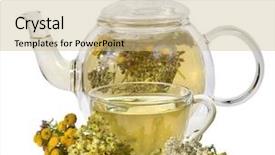  Presentation with herb - Cool new presentation theme with herbal tea with aroma fresh backdrop and a soft green colored foreground