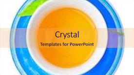  Presentation with tea leaves - Presentation consisting of herbal tea with fresh green leaves isolated on a white background with clipping path background and a yellow colored foreground