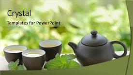  Presentation with herbal - Presentation theme enhanced with herbal tea background and a yellow colored foreground