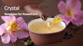  Presentation with herbal - Theme with herbal tea background and a tawny brown colored foreground