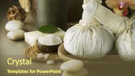  Presentation with spa - Amazing PPT theme having herbal thai massage - spa backdrop and a tawny brown colored foreground