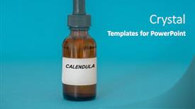  Presentation with calendula - PPT layouts with herbal-tincture-in-a-glass background and a teal colored foreground