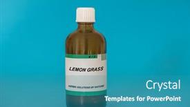  Presentation with lemon grass - PPT theme having herbal-tincture-in-a-glass background and a teal colored foreground