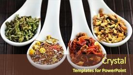  Presentation with wellness - Beautiful theme featuring herbal wellness dried tea backdrop and a tawny brown colored foreground