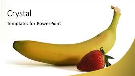  Presentation with blank whiteboard isolated on white - PPT theme featuring herbalife - banana and strawberry isolated background and a white colored foreground