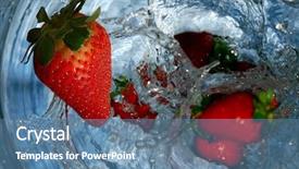  Presentation with water splash - Amazing slide deck having herbalife - strawberries falling into water backdrop and a teal colored foreground