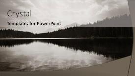  Presentation with mountain lake - Cool new PPT theme with herbert-lake-with-forest-lake backdrop and a light gray colored foreground