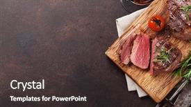  Presentation with grilled - Beautiful slide deck featuring herbs alcohol - grilled fillet steak with red backdrop and a dark gray colored foreground