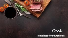  Presentation with steaks - PPT layouts enhanced with herbs alcohol - grilled fillet steaks on cutting background and a dark gray colored foreground