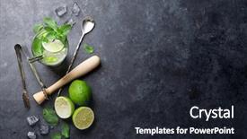  Presentation with dark space - Theme enhanced with herbs alcohol - mojito cocktail on dark stone background and a wine colored foreground