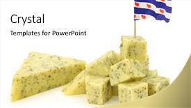  Presentation with white cheese - Audience pleasing theme consisting of herbs and a frisian flag backdrop and a white colored foreground