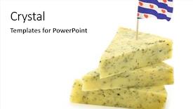  Presentation with cheese pie - Theme enhanced with beautiful christmas tree over an old wooden background background and a light gray colored foreground