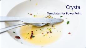  Presentation with white plate - Cool new theme with herbs and chili flakes leftover backdrop and a sky blue colored foreground