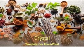  Presentation with spices - Presentation design featuring herbs-and-spices-in-closeup background and a tawny brown colored foreground