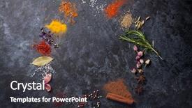  Presentation with spices - Presentation theme having herbs and spices over black background and a dark gray colored foreground