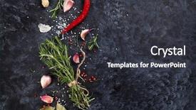  Presentation with herbs - Colorful slides enhanced with herbs and spices over black backdrop and a dark gray colored foreground