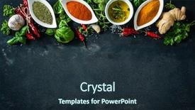  Presentation with herbs - Cool new PPT theme with herbs and spices over black backdrop and a tawny brown colored foreground