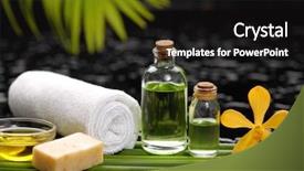  Presentation with life memorial candle light - Amazing PPT theme having herbs candles - still life with with bottle backdrop and a  colored foreground