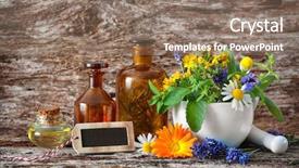  Presentation with healing - Beautiful PPT layouts featuring herbs in mortar on wooden backdrop and a coral colored foreground