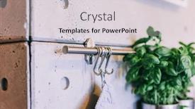  Presentation with kitchen design - Presentation theme having herbs-in-pots-on-kitchen background and a light gray colored foreground