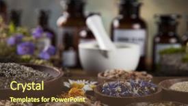  Presentation with mortar - Slides having herbs medicine natural remedy background and a tawny brown colored foreground