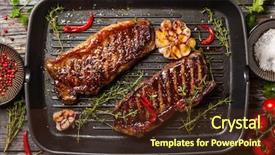  Presentation with new york - Beautiful slide deck featuring herbs on grill iron backdrop and a tawny brown colored foreground