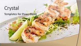  Presentation with white plate - Audience pleasing presentation design consisting of herbs spices lime and green backdrop and a white colored foreground