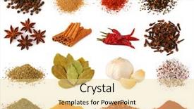  Presentation with spices - PPT theme featuring herbs spices background and a blonde colored foreground
