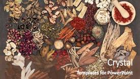  Presentation with chinese drug - Beautiful presentation design featuring herbs used in alternative herbal backdrop and a tawny brown colored foreground