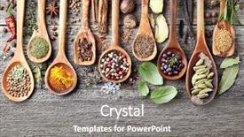  Presentation with herbs - Cool new slide deck with herbs with spices backdrop and a gray colored foreground