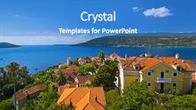  Presentation with architecture - Cool new PPT theme with herceg novi - montenegro - nature and architecture background backdrop and a teal colored foreground