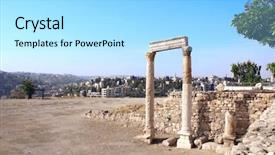  Presentation with middle east - Slide set consisting of hercules - ancient columns in amman citadel background and a arctic colored foreground