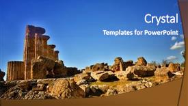  Presentation with archaeological - Slides enhanced with hercules - italian destination temple of heracles background and a teal colored foreground