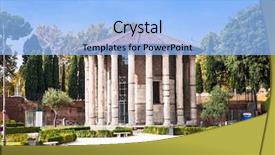  Presentation with hercules - PPT theme consisting of hercules temple in roma italy background and a light blue colored foreground