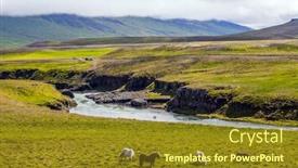  Presentation with tundra - Audience pleasing presentation consisting of herd-of-beautiful-and-kind backdrop and a tawny brown colored foreground