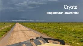  Presentation with migration - Presentation theme enhanced with herd of wildebeest migration background and a ocean colored foreground